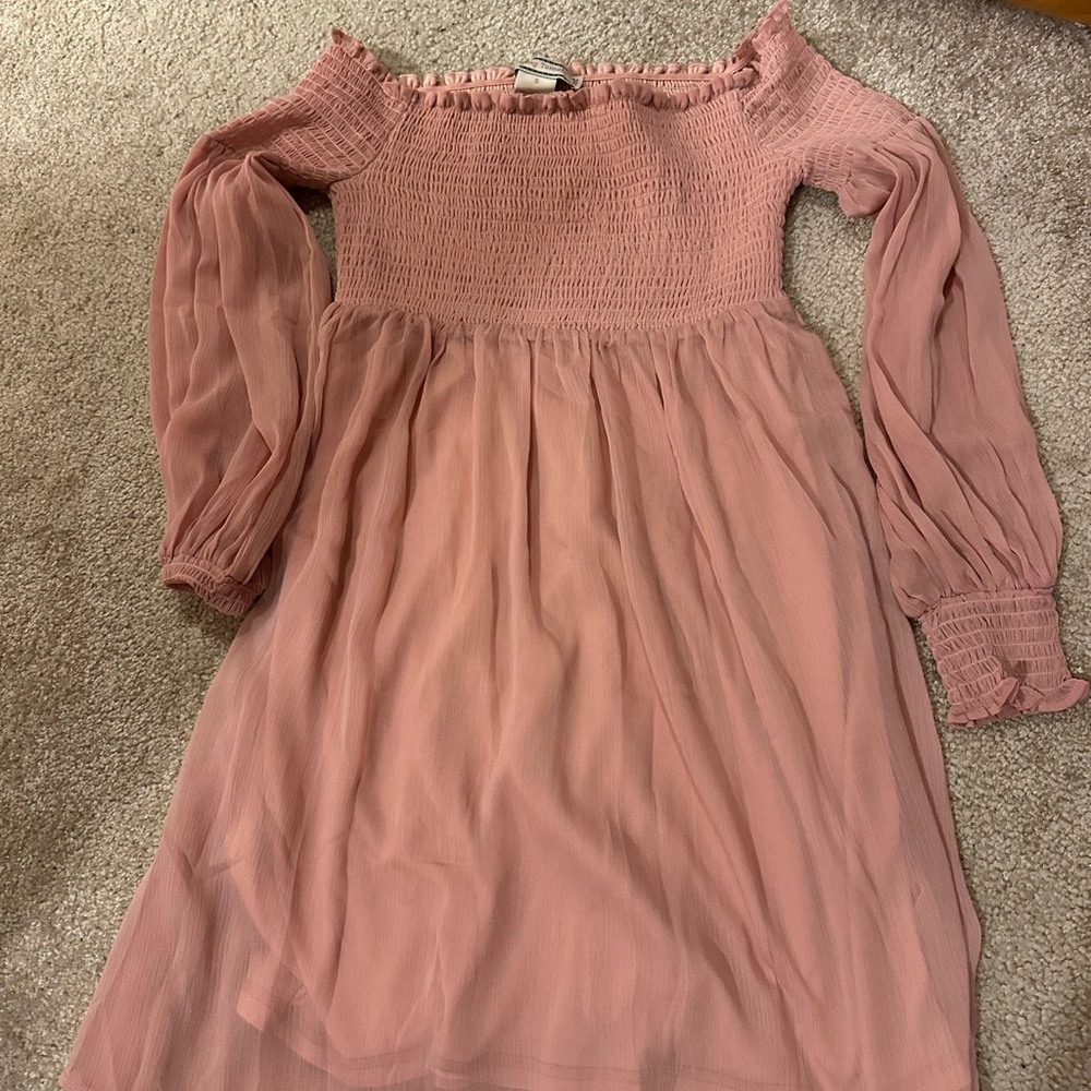 Flying Tomato Pink Off-Shoulder Kids Dress